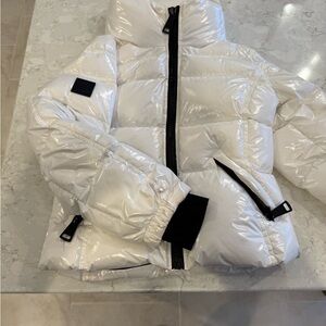 SAM. White Puffer Girls Jacket with Black Accents